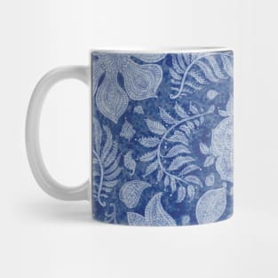 Beautiful Blue Floral Artistic Tapestry Mug